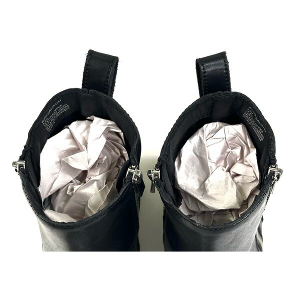 Steve Madden Ruthy Black Leather Ankle Boots Side Zip Womens Size 8.5M New $119 - Picture 10 of 13